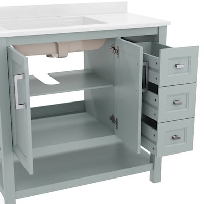Flash Furniture Vega Bathroom Vanity with Sink, 36 Inch, Sage (FSVEGA36KDSG)