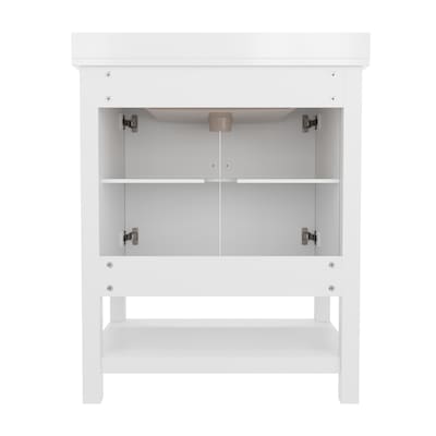 Flash Furniture Vega Bathroom Vanity with Sink, 30 Inch, White/Gold (FSVEGA30WHGLD)