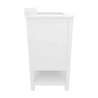 Flash Furniture Vega Bathroom Vanity with Sink, 42 Inch, White/Gold (FSVEGA42WHGLD)