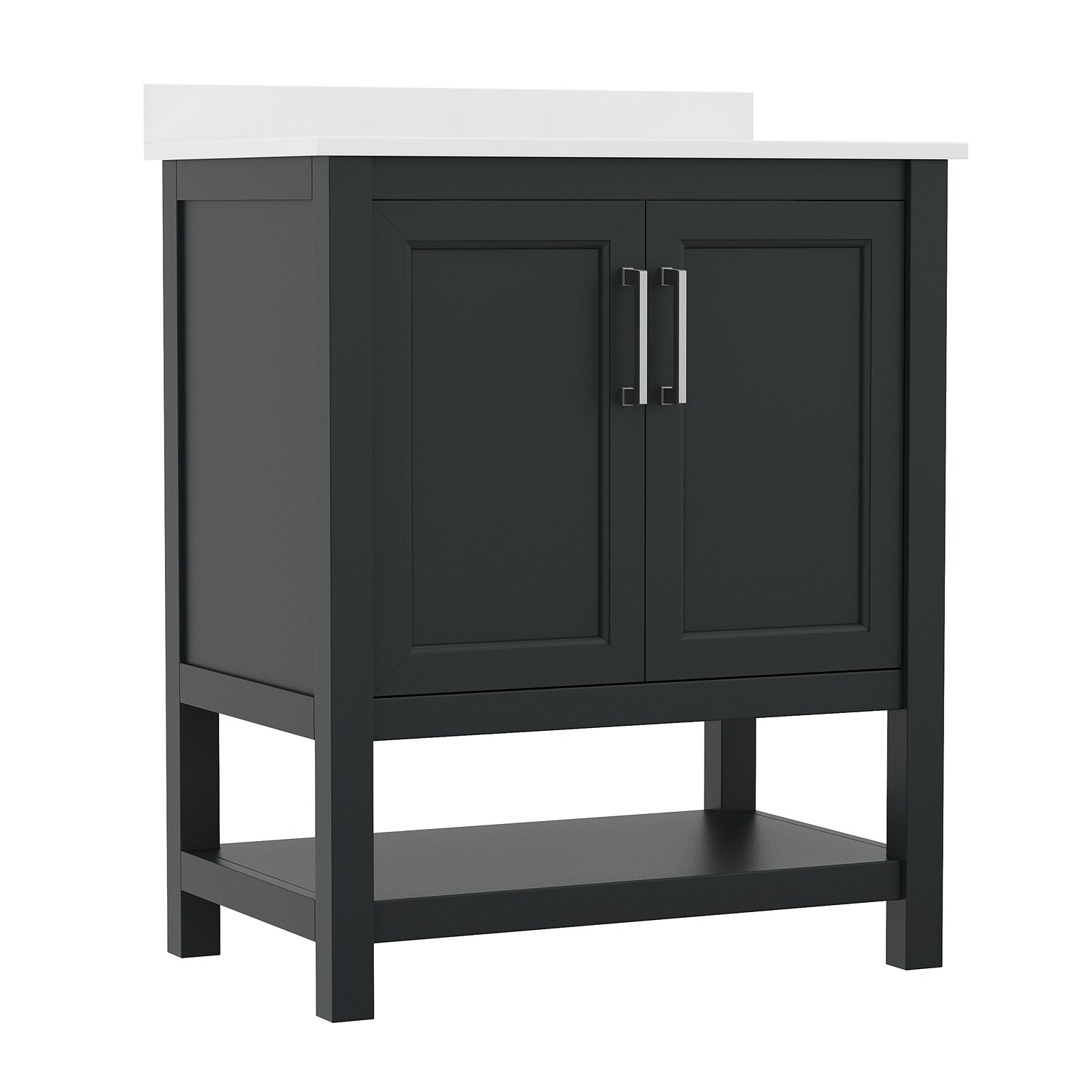 Flash Furniture Vega Bathroom Vanity with Sink, 30 Inch, Black (FSVEGA30BK)
