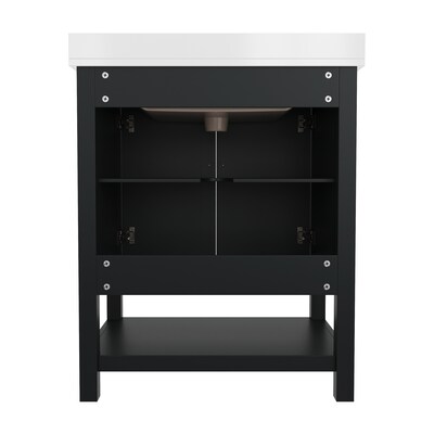 Flash Furniture Vega Bathroom Vanity with Sink, 30 Inch, Black (FSVEGA30BK)