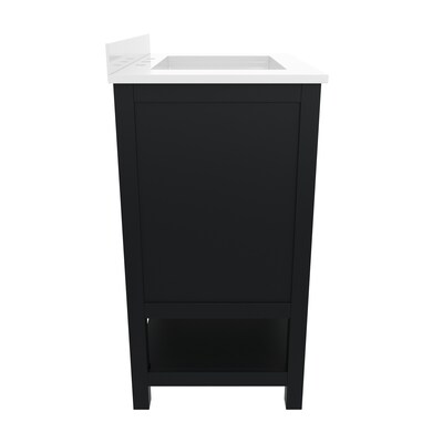 Flash Furniture Vega Bathroom Vanity with Sink, 30 Inch, Black (FSVEGA30BK)