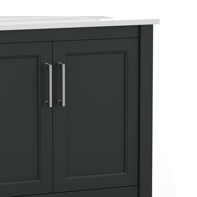 Flash Furniture Vega Bathroom Vanity with Sink, 30 Inch, Black (FSVEGA30BK)