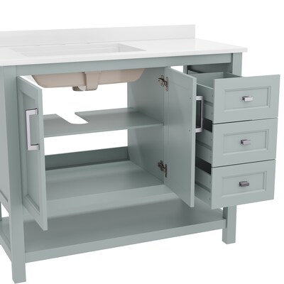 Flash Furniture Vega Bathroom Vanity with Sink, 42 Inch, Sage (FSVEGA42SG)