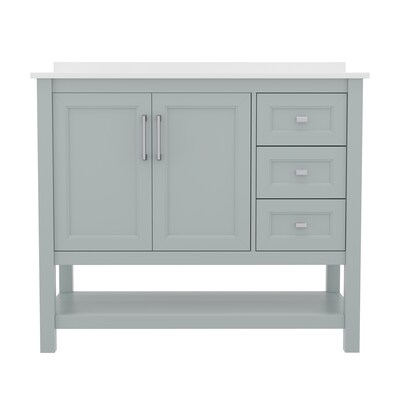 Flash Furniture Vega Bathroom Vanity with Sink, 42 Inch, Sage (FSVEGA42SG)