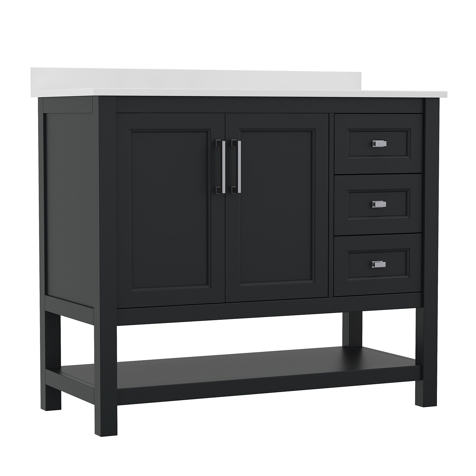 Flash Furniture Vega Bathroom Vanity with Sink, 42 Inch, Black (FSVEGA42BK)