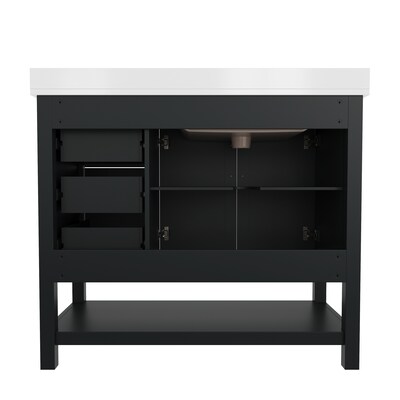 Flash Furniture Vega Bathroom Vanity with Sink, 42 Inch, Black (FSVEGA42BK)