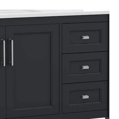 Flash Furniture Vega Bathroom Vanity with Sink, 42 Inch, Black (FSVEGA42BK)