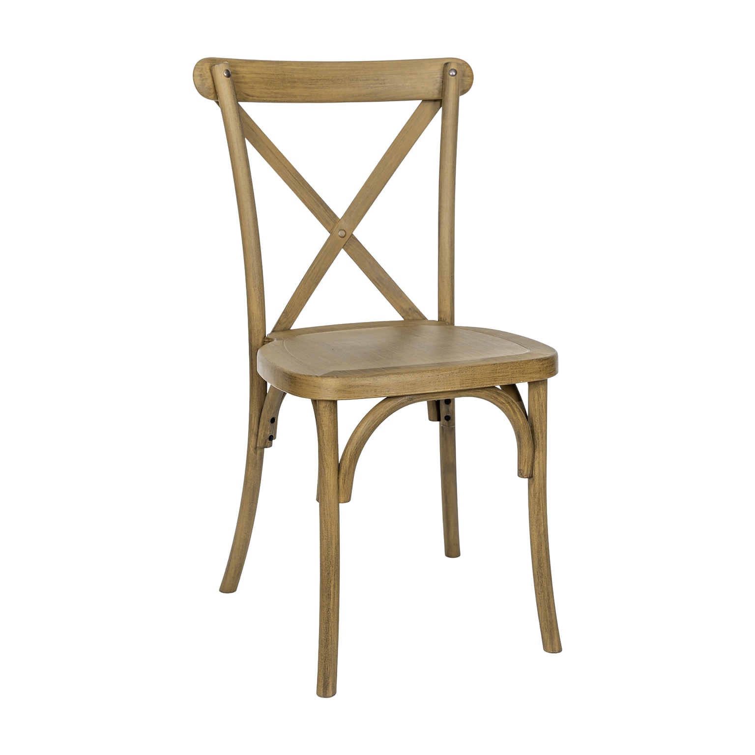 Flash Furniture HERCULES Contemporary Wood Look Resin Cross Back Dining Chair, Chestnut (L9M2CHSNT)