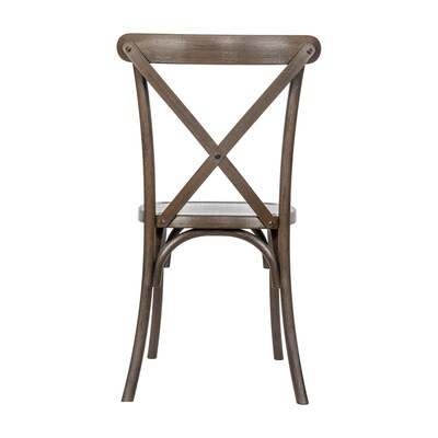 Flash Furniture HERCULES Contemporary Wood Look Resin Cross Back Dining Chair, Dark Brown, 2/Pack (2L9M2DKBRN)