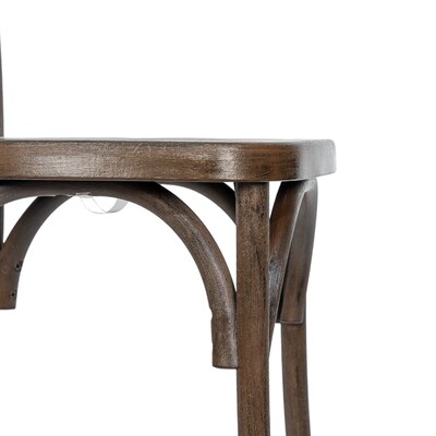 Flash Furniture HERCULES Contemporary Wood Look Resin Cross Back Dining Chair, Dark Brown, 2/Pack (2L9M2DKBRN)