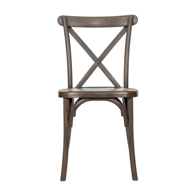 Flash Furniture HERCULES Contemporary Wood Look Resin Cross Back Dining Chair, Dark Brown, 2/Pack (2L9M2DKBRN)