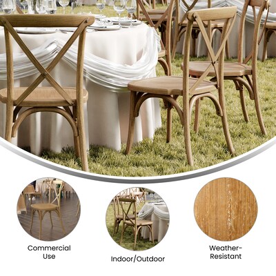 Flash Furniture HERCULES Contemporary Wood Look Resin Cross Back Dining Chair, Chestnut,  2/Pack (2L9M2CHSNT)
