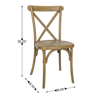 Flash Furniture HERCULES Contemporary Wood Look Resin Cross Back Dining Chair, Chestnut,  2/Pack (2L9M2CHSNT)