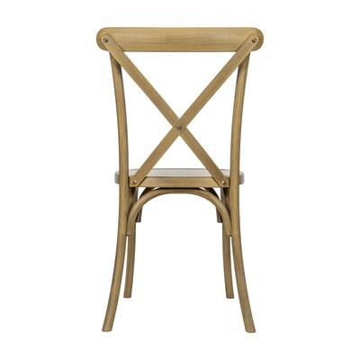 Flash Furniture HERCULES Contemporary Wood Look Resin Cross Back Dining Chair, Chestnut,  2/Pack (2L9M2CHSNT)