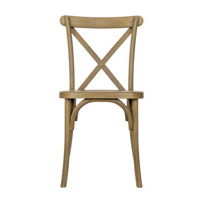 Flash Furniture HERCULES Contemporary Wood Look Resin Cross Back Dining Chair, Chestnut,  2/Pack (2L9M2CHSNT)