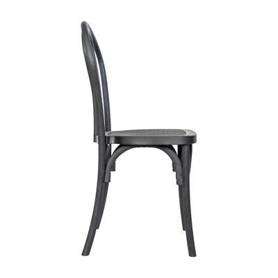 Flash Furniture HERCULES Contemporary Wood Look Resin Thonet Style Dining Chair, Black, 2/Pack (2L9M5BLK)