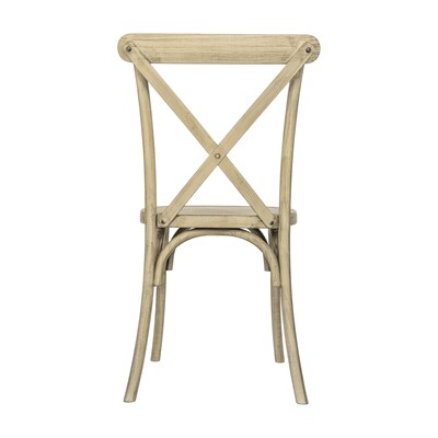 Flash Furniture HERCULES Contemporary Wood Look Resin Cross Back Dining Chair, Light Oak, 2/Pack (2L9M2LTOAK)