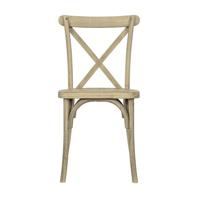Flash Furniture HERCULES Contemporary Wood Look Resin Cross Back Dining Chair, Light Oak, 2/Pack (2L9M2LTOAK)