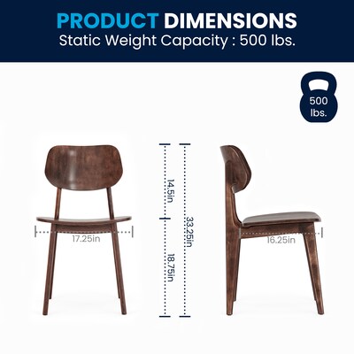 Flash Furniture Verona Contemporary Solid Wood Dining Chair, Antique Copper, 2/Pack (2XUCH103673ACP)