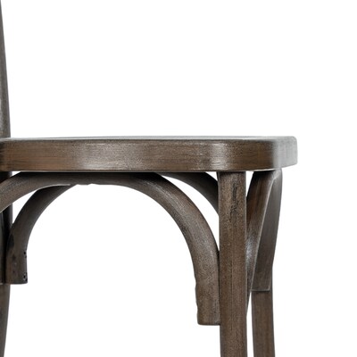 Flash Furniture HERCULES Contemporary Wood Look Resin Thonet Style Dining Chair, Dark Brown, 2/Pack (2L9M5DKBRN)