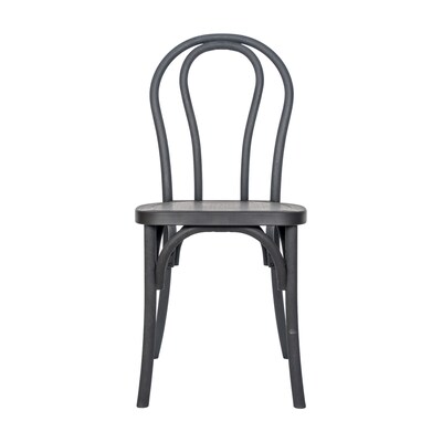 Flash Furniture HERCULES Contemporary Wood Look Resin Thonet Style Dining Chair, Black (L9M5BLK)