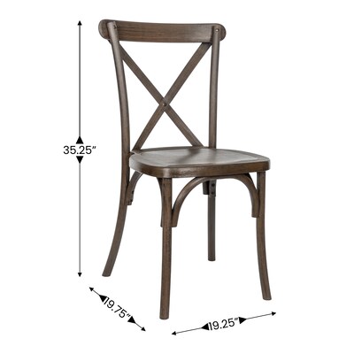 Flash Furniture HERCULES Contemporary Wood Look Resin Cross Back Dining Chair, Dark Brown (L9M2DKBRN)