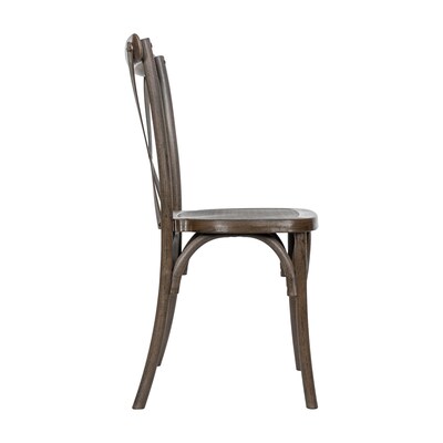 Flash Furniture HERCULES Contemporary Wood Look Resin Cross Back Dining Chair, Dark Brown (L9M2DKBRN)