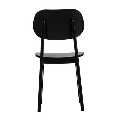 Flash Furniture Verona Contemporary Solid Wood Dining Chair, Black, 2/Pack (2XUCH103673BLK)