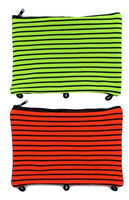 Inkology Spandex Binder Pencil Pouch, Assorted, 6 Pack (4646)