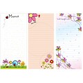 Inkology Whimsical Garden Magnetic Memo Pads, Assorted, 7.5 x 3.5, 12 Pack (6978)