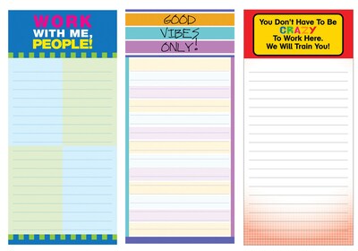 Inkology Office Magnetic Memo Pads, Assorted, 7.5 x 3.5, 12 Pack (6992)