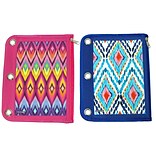 Inkology Ikat Binder Pencil Pouch, Assorted, 10.5 x 8.25, 6 Pack (4141)