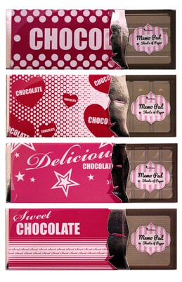 Inkology Chocolate Bar Memo Pad, Assorted, 6.75 x 2.25, 12 Pack (6701)