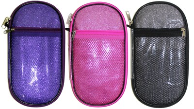 Inkology Glitter Multi-Compartment Pencil Pouches, Assorted, 6 Pack (4714)