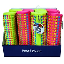Inkology Puff Print Round Pencil Pouch, Assorted, 6 Pack (4288)