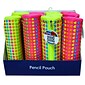 Inkology Puff Print Round Pencil Pouch, Assorted, 6 Pack (4288)