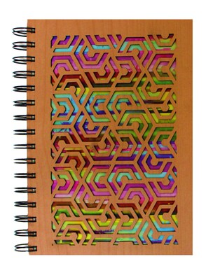 Inkology Wood Cut Journal, 5.8 x 8.3, College Ruled, Multicolor, 6/Pack (INK-3694-06)