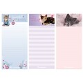 Inkology Rachael Hale Cats Magnetic Memo Pads, Assorted, 7.5 x 3.5, 12 Pack (0693)