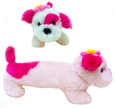 Inkology Plush Puppy Pencil Pouch, 6 Pack (4943)