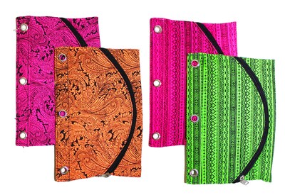 Inkology Tribal Binder Pencil Pouch, Assorted, 6 Pack (4080)