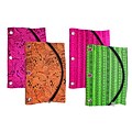 Inkology Tribal Binder Pencil Pouch, Assorted, 10 x 7,  6 Pack (4080)
