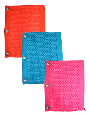 Inkology Mesh Binder Pencil Pouch, Assorted, 6 Pack (4127)