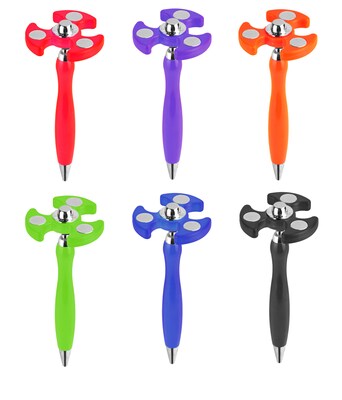 Inkology Spinner Ballpoint Pen, Medium Point, Black Ink, Dozen (1010)