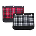 Inkology Plaid Binder Pencil Pouch, Assorted, 6 Pack (4806)