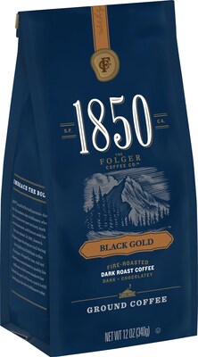 1850 Black Gold Fire-Roasted Dark Roast Ground Coffee, 12 Oz. (SMU60516)