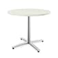HON Between Round Table, Seated Height X-Base, 36"D, Silver Mesh Laminate, Textured Silver Finish
