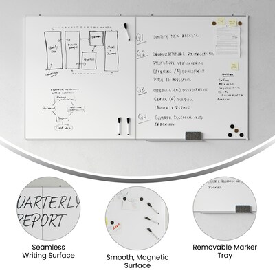 Flash Furniture HERCULES Magnetic Dry-Erase Whiteboard, 72" x 40" (BRFMW911017240)