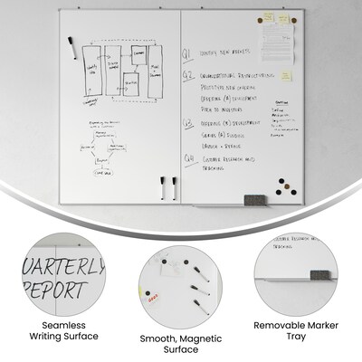 Flash Furniture HERCULES Magnetic Dry-Erase Whiteboard, 60" x 48" (BRFMW761224860)