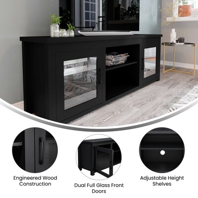 Flash Furniture Sheffield Classic TV Stand, Screens up to 80", Black (GCMBLK65BLK)